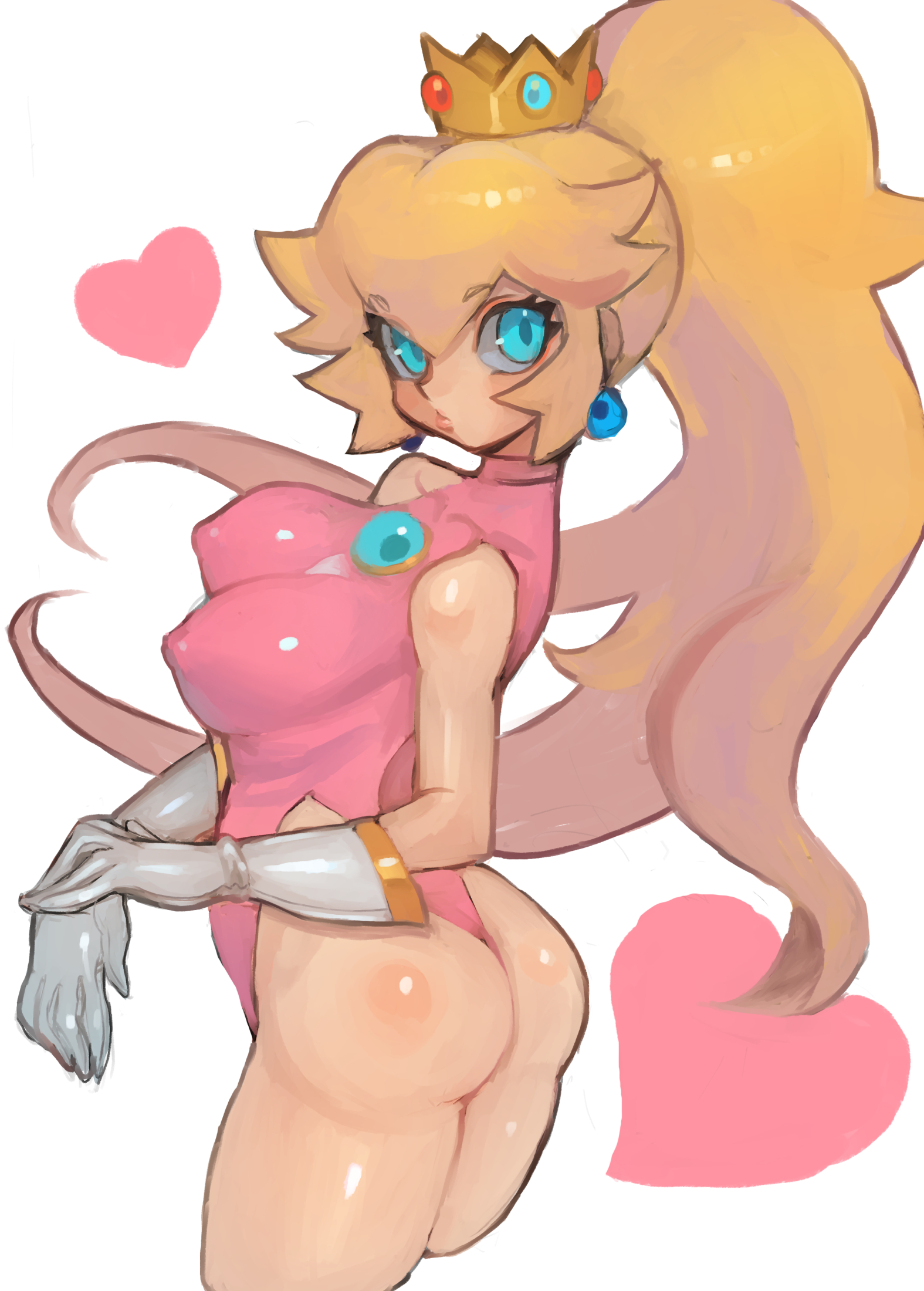 Dakusuta Mario Bros Princess Peach Toadstool Ass Erect Nipples Leotard